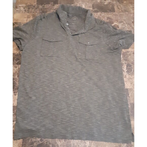 Rock & Republic The Iconic Polo Shirt XL Men's Green Space Dye Slim Fit Pockets - Picture 6 of 16